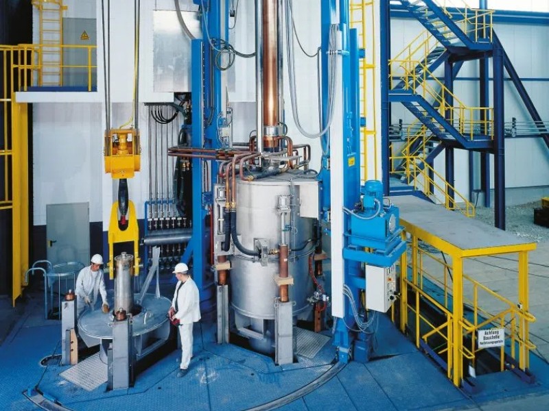 Demag wheel blocking system in electro slag remelting furnace 