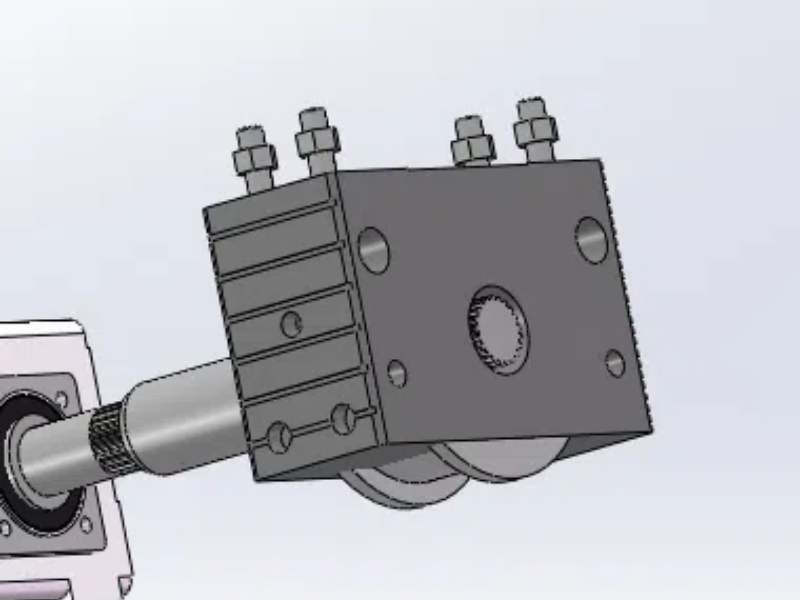 AGV double flange rail wheel block system